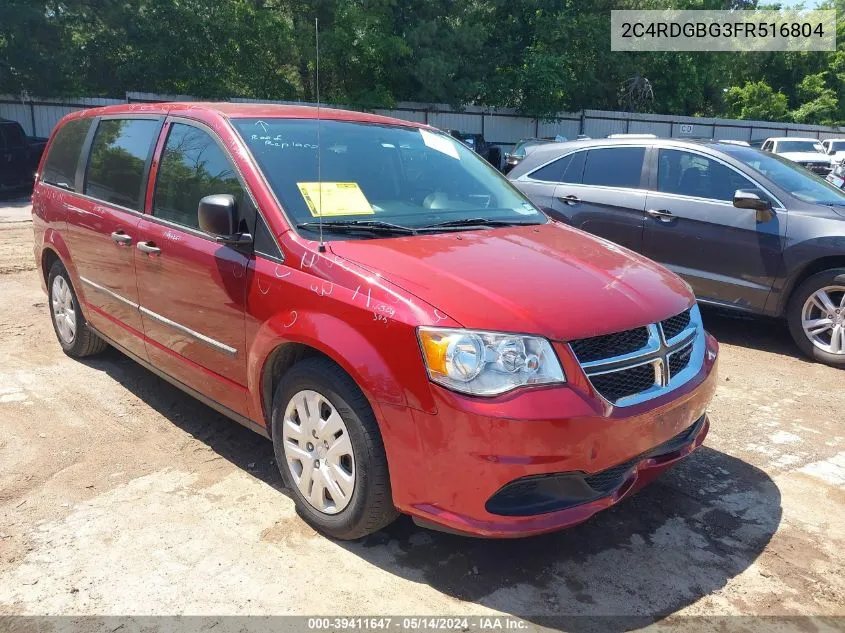 2015 Dodge Grand Caravan American Value Pkg VIN: 2C4RDGBG3FR516804 Lot: 39411647