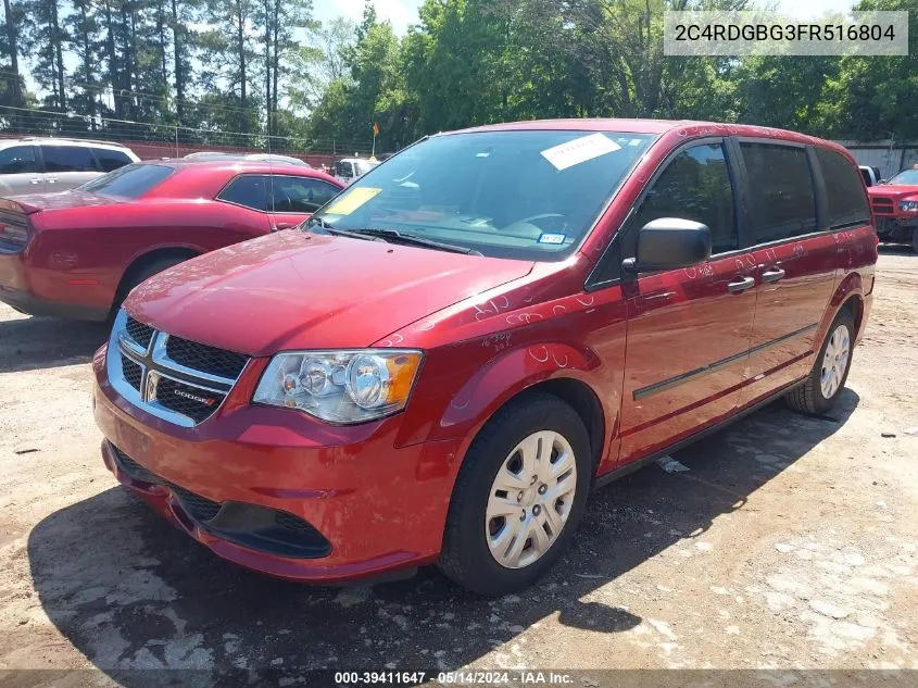 2015 Dodge Grand Caravan American Value Pkg VIN: 2C4RDGBG3FR516804 Lot: 39411647