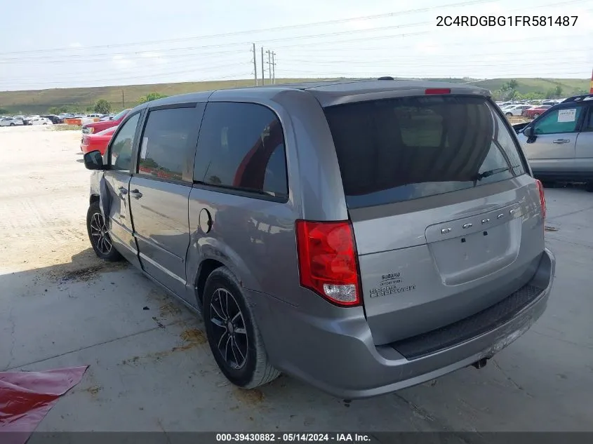 2015 Dodge Grand Caravan Se VIN: 2C4RDGBG1FR581487 Lot: 39430882