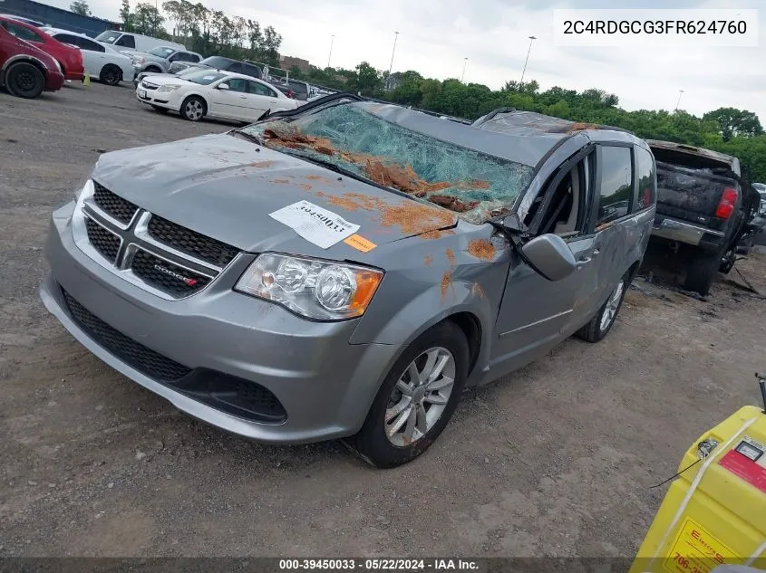 2015 Dodge Grand Caravan Sxt VIN: 2C4RDGCG3FR624760 Lot: 39450033