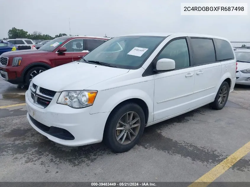 2C4RDGBGXFR687498 2015 Dodge Grand Caravan Se Plus