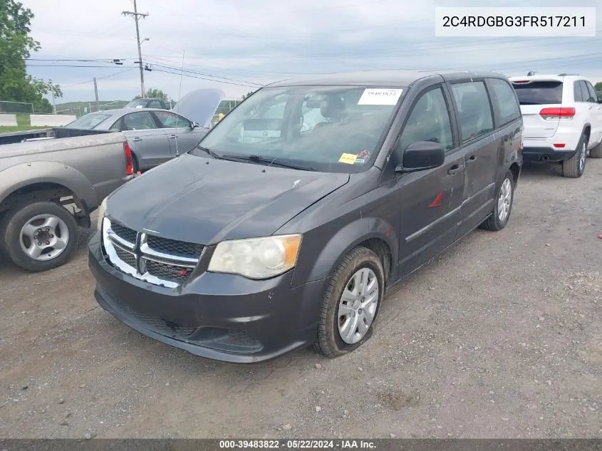 2015 Dodge Grand Caravan American Value Pkg VIN: 2C4RDGBG3FR517211 Lot: 39483822