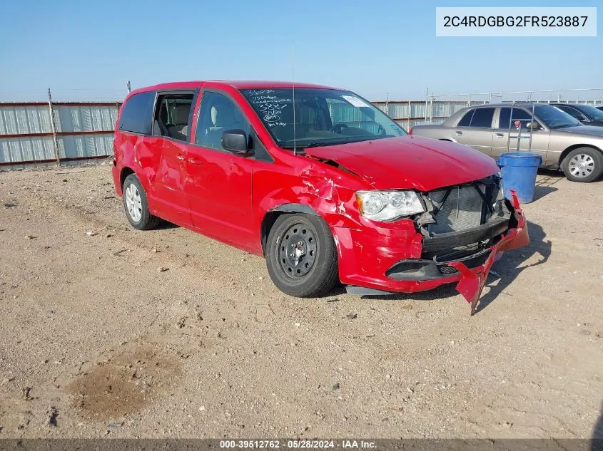 2015 Dodge Grand Caravan Se VIN: 2C4RDGBG2FR523887 Lot: 39512762