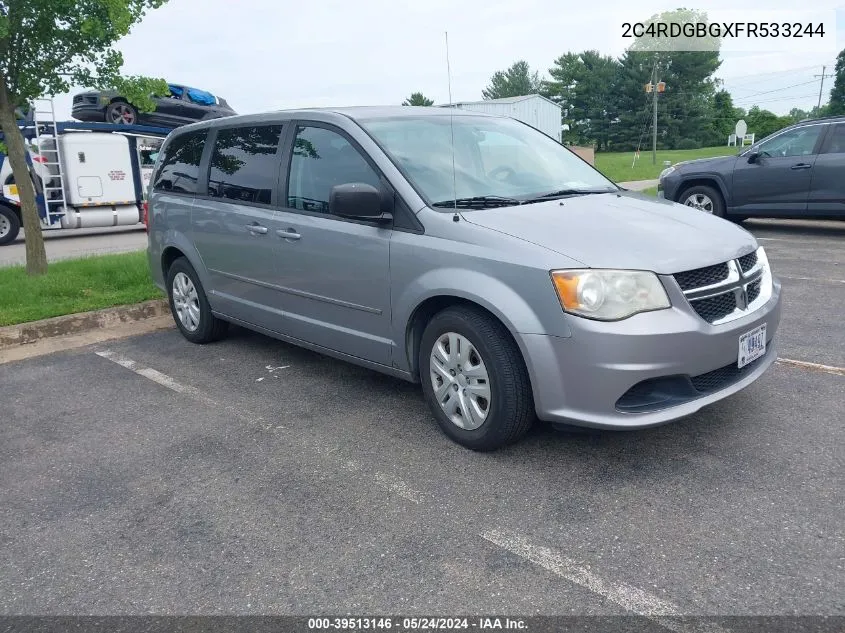 2015 Dodge Grand Caravan Se VIN: 2C4RDGBGXFR533244 Lot: 39513146