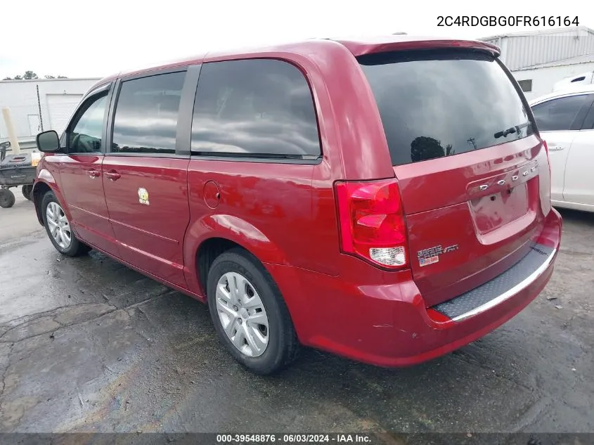 2015 Dodge Grand Caravan Se VIN: 2C4RDGBG0FR616164 Lot: 39548876