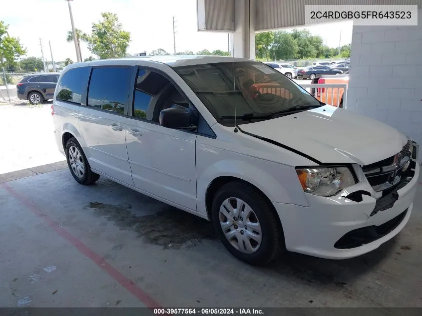 2015 Dodge Grand Caravan Se VIN: 2C4RDGBG5FR643523 Lot: 39577564