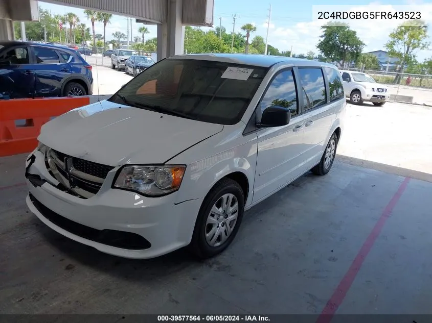 2015 Dodge Grand Caravan Se VIN: 2C4RDGBG5FR643523 Lot: 39577564