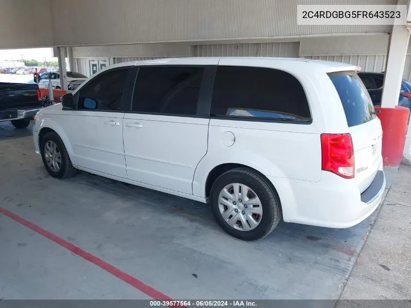 2015 Dodge Grand Caravan Se VIN: 2C4RDGBG5FR643523 Lot: 39577564