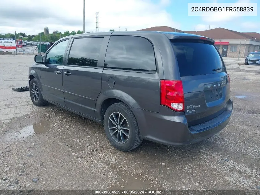 2015 Dodge Grand Caravan Se VIN: 2C4RDGBG1FR558839 Lot: 39584529