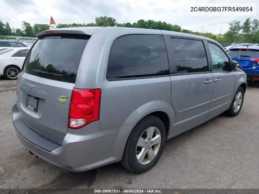 2015 Dodge Grand Caravan Se VIN: 2C4RDGBG7FR549854 Lot: 39587531