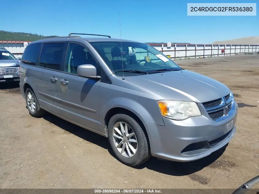 2015 Dodge Grand Caravan Sxt VIN: 2C4RDGCG2FR536380 Lot: 39598204