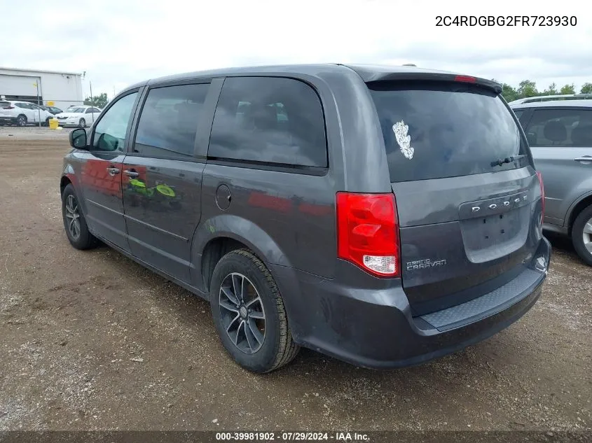 2015 Dodge Grand Caravan Se Plus VIN: 2C4RDGBG2FR723930 Lot: 39981902