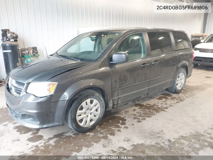 2C4RDGBG5FR689806 2015 Dodge Grand Caravan Se Plus