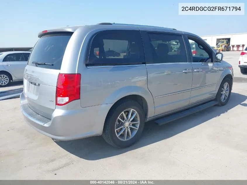 2015 Dodge Grand Caravan Sxt Plus VIN: 2C4RDGCG2FR671794 Lot: 40142046