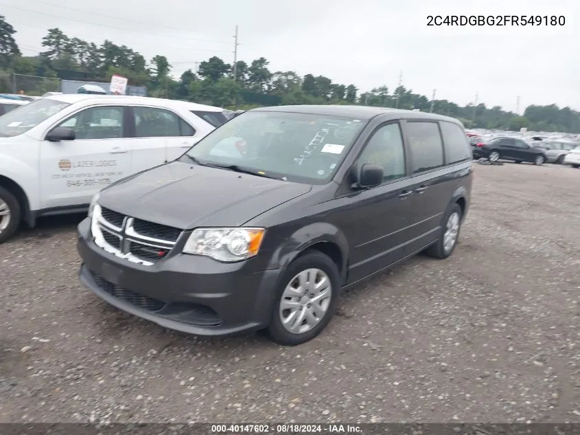 2015 Dodge Grand Caravan Se VIN: 2C4RDGBG2FR549180 Lot: 40147602