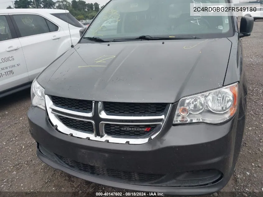 2015 Dodge Grand Caravan Se VIN: 2C4RDGBG2FR549180 Lot: 40147602