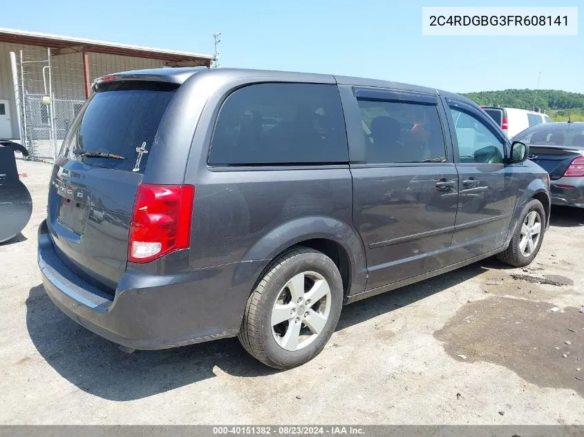 2015 Dodge Grand Caravan Se VIN: 2C4RDGBG3FR608141 Lot: 40151382