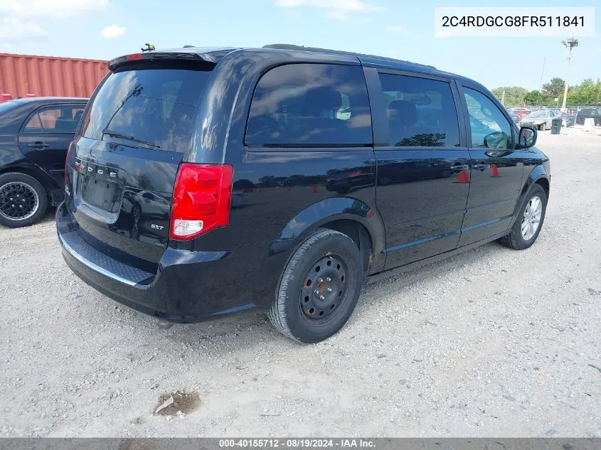 2015 Dodge Grand Caravan Sxt VIN: 2C4RDGCG8FR511841 Lot: 40155712