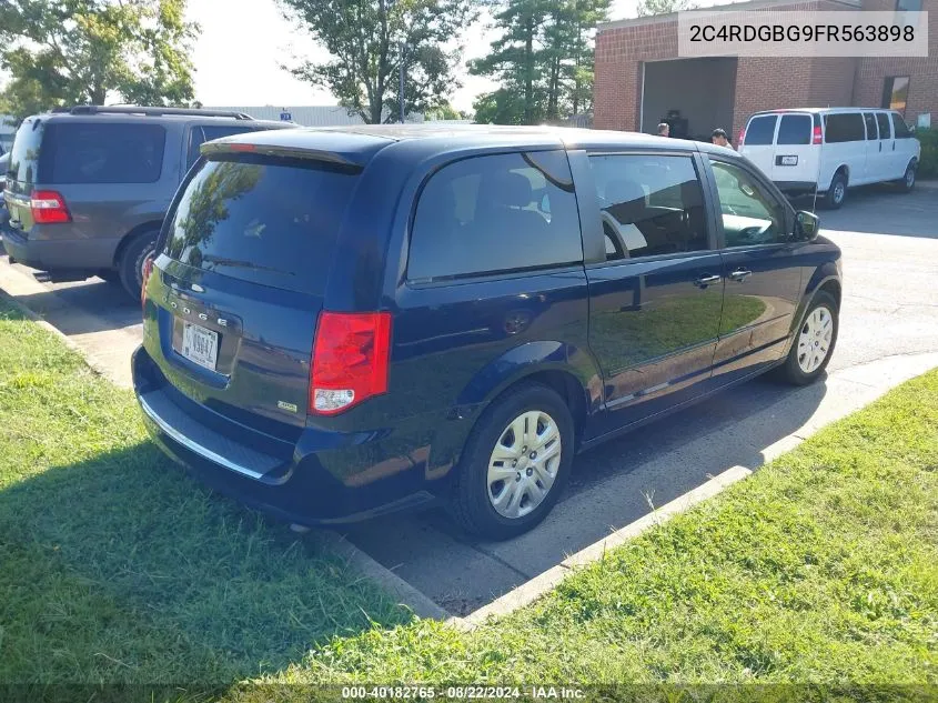 2015 Dodge Grand Caravan Se VIN: 2C4RDGBG9FR563898 Lot: 40182765