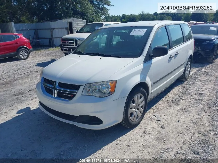 2015 Dodge Grand Caravan American Value Pkg VIN: 2C4RDGBG4FR593262 Lot: 40187278