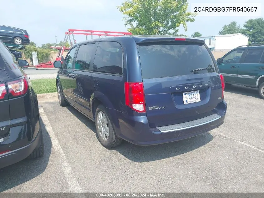 2C4RDGBG7FR540667 2015 Dodge Grand Caravan Se