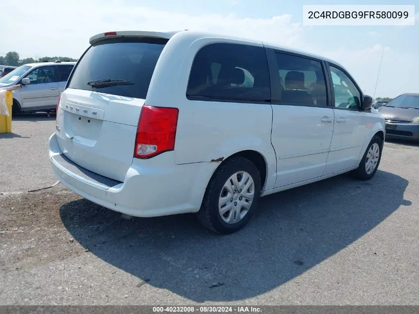 2015 Dodge Grand Caravan Se VIN: 2C4RDGBG9FR580099 Lot: 40232008