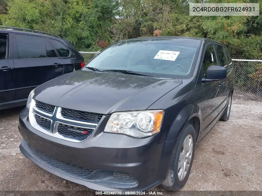 2015 Dodge Grand Caravan Se VIN: 2C4RDGBG2FR624931 Lot: 40248770