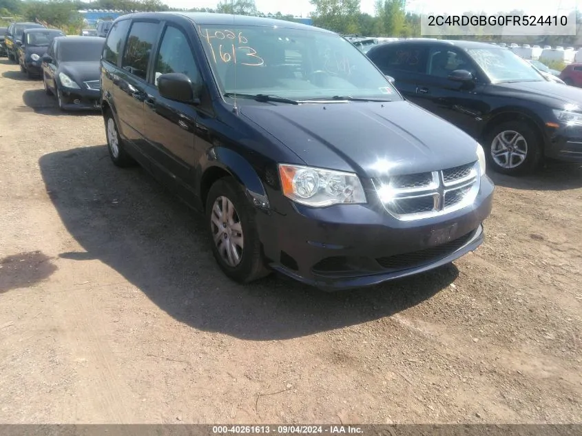 2015 Dodge Grand Caravan Se VIN: 2C4RDGBG0FR524410 Lot: 40261613