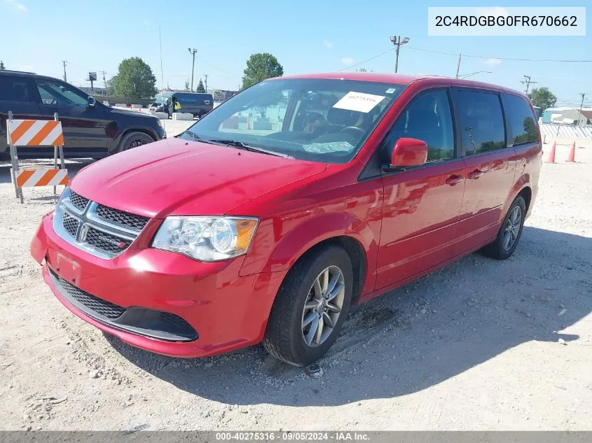 2C4RDGBG0FR670662 2015 Dodge Grand Caravan Se Plus