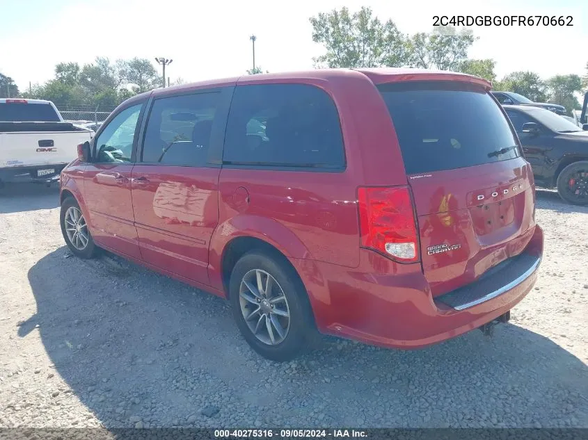 2C4RDGBG0FR670662 2015 Dodge Grand Caravan Se Plus