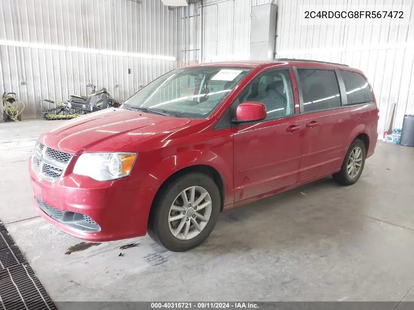 2015 Dodge Grand Caravan Sxt VIN: 2C4RDGCG8FR567472 Lot: 40315721