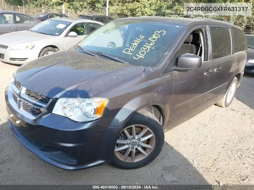 2015 Dodge Grand Caravan Sxt VIN: 2C4RDGCGXFR631317 Lot: 40316003