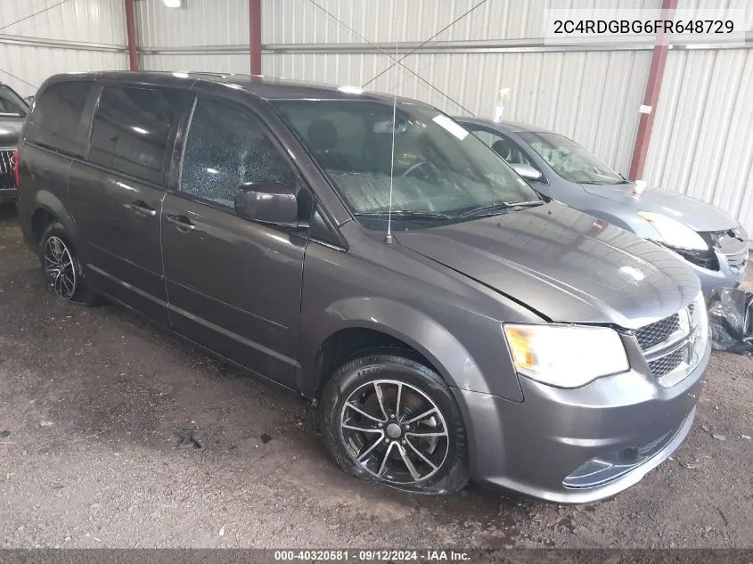 2015 Dodge Grand Caravan Se VIN: 2C4RDGBG6FR648729 Lot: 40320581