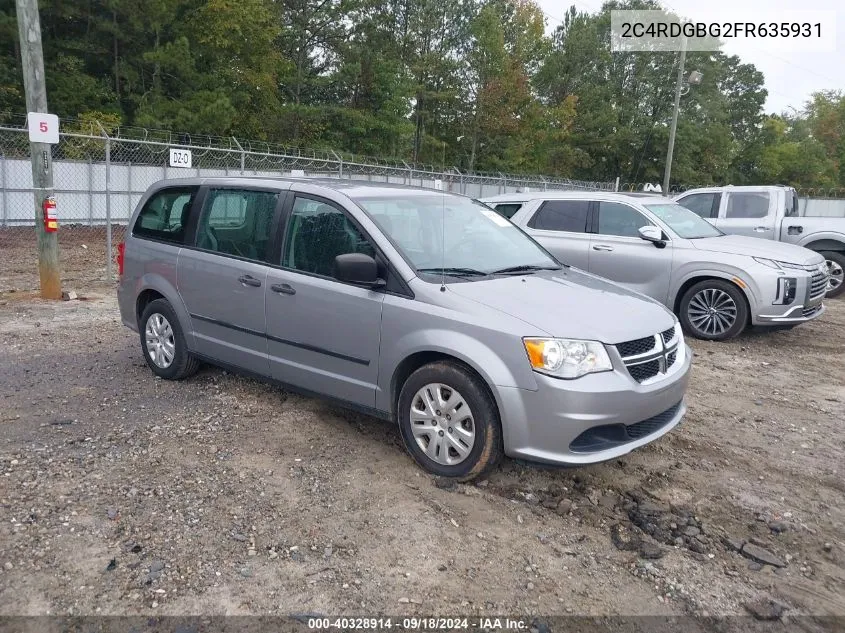 2015 Dodge Grand Caravan Se VIN: 2C4RDGBG2FR635931 Lot: 40328914