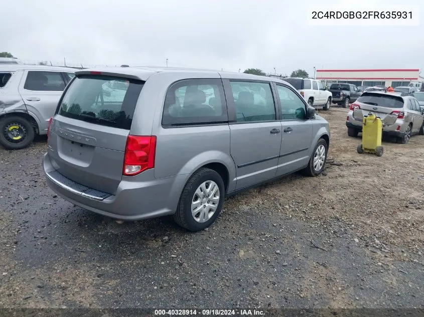 2C4RDGBG2FR635931 2015 Dodge Grand Caravan Se