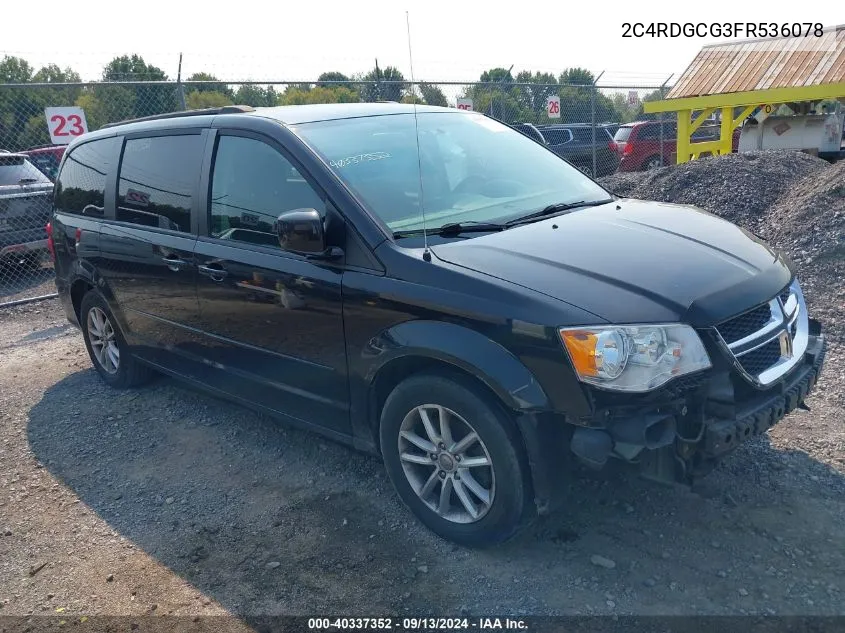 2015 Dodge Grand Caravan Sxt VIN: 2C4RDGCG3FR536078 Lot: 40337352