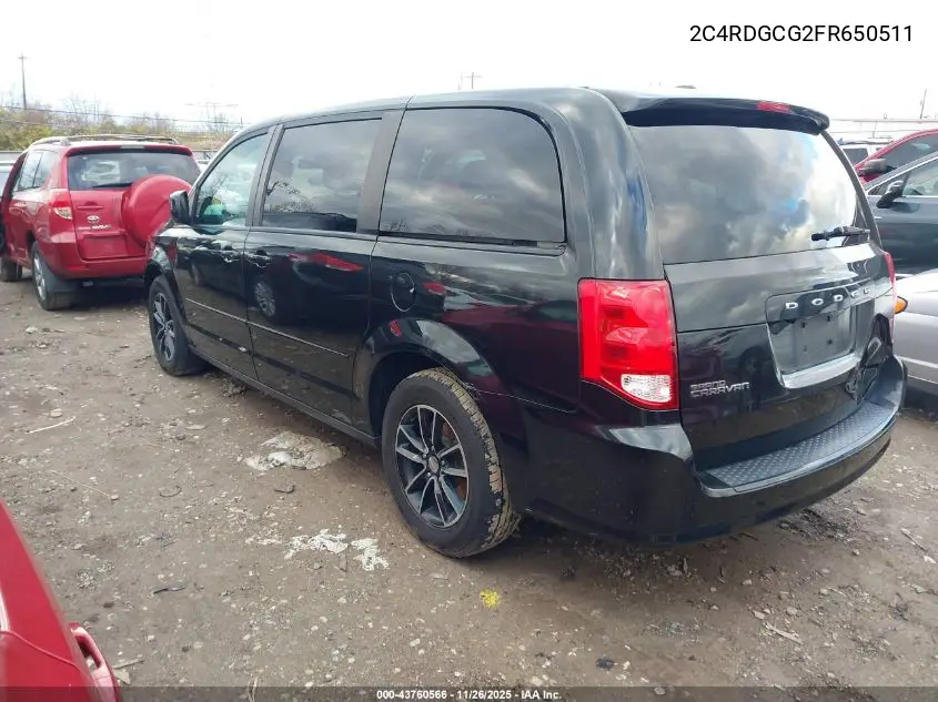 2C4RDGCG2FR650511 2015 Dodge Grand Caravan Sxt
