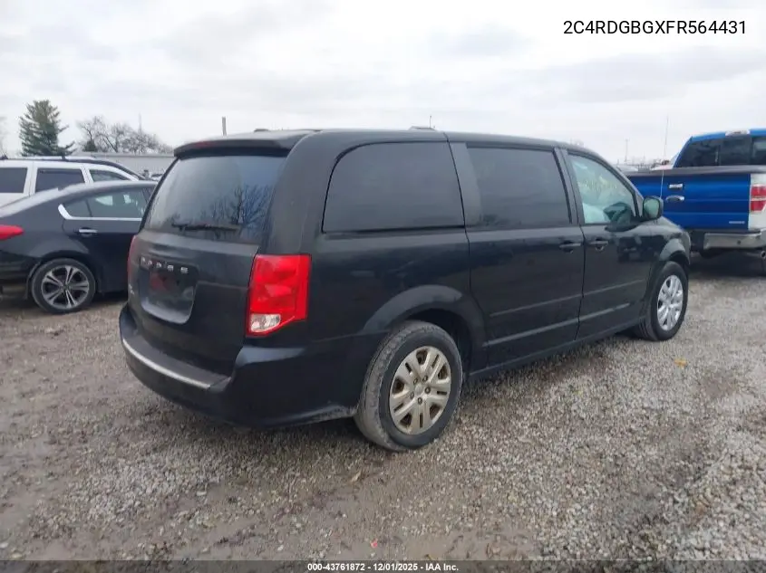2C4RDGBGXFR564431 2015 Dodge Grand Caravan Se