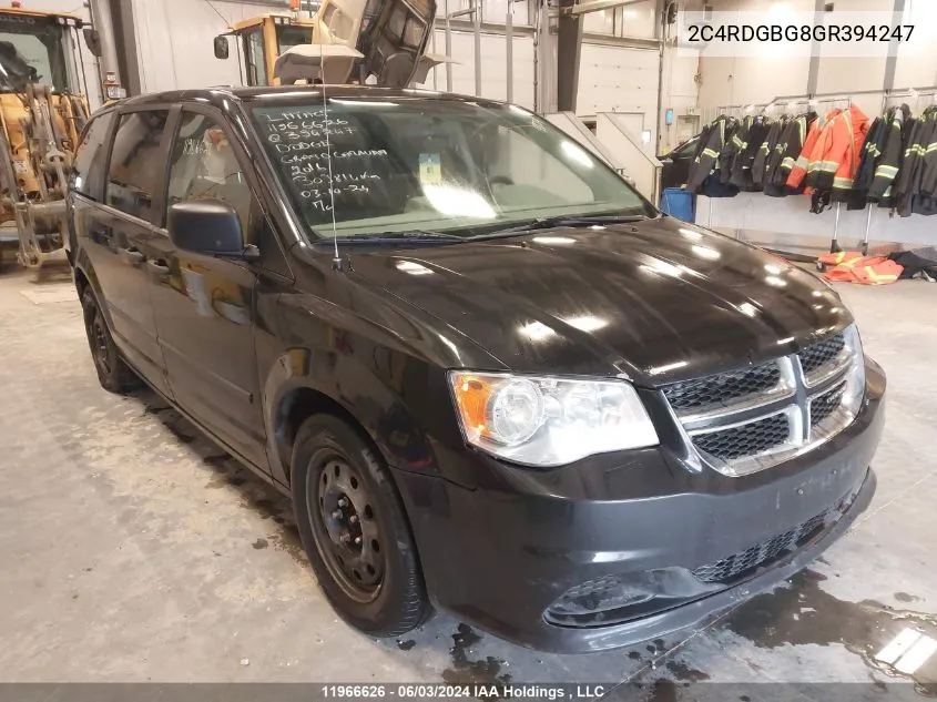 2C4RDGBG8GR394247 2016 Dodge Grand Caravan Se