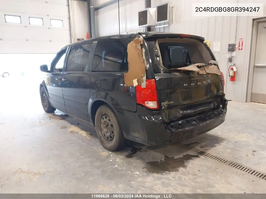 2C4RDGBG8GR394247 2016 Dodge Grand Caravan Se