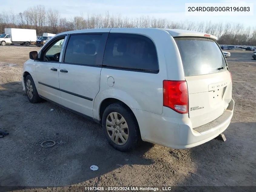 2C4RDGBG0GR196083 2016 Dodge Grand Caravan Se