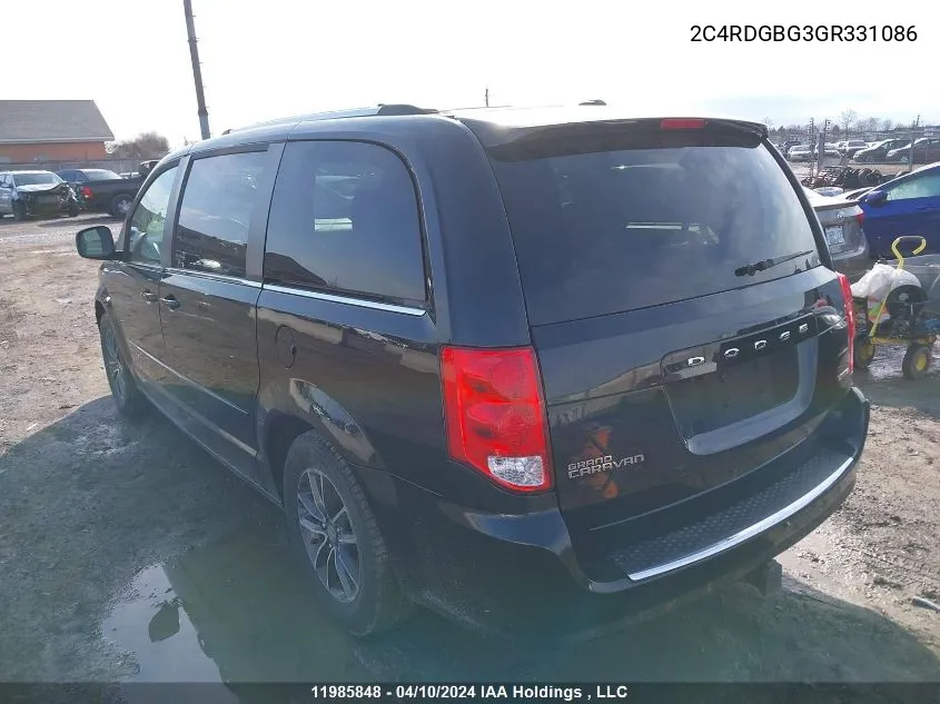 2C4RDGBG3GR331086 2016 Dodge Grand Caravan Se