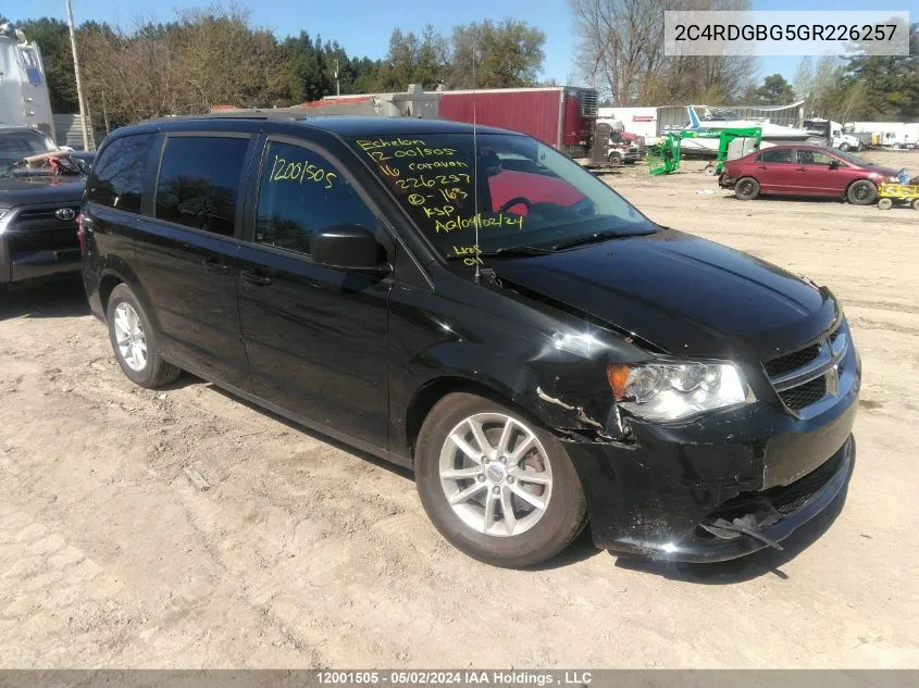 2C4RDGBG5GR226257 2016 Dodge Grand Caravan Se