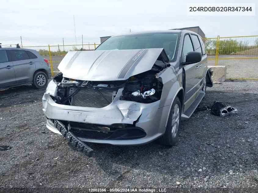 2C4RDGBG2GR347344 2016 Dodge Grand Caravan Se