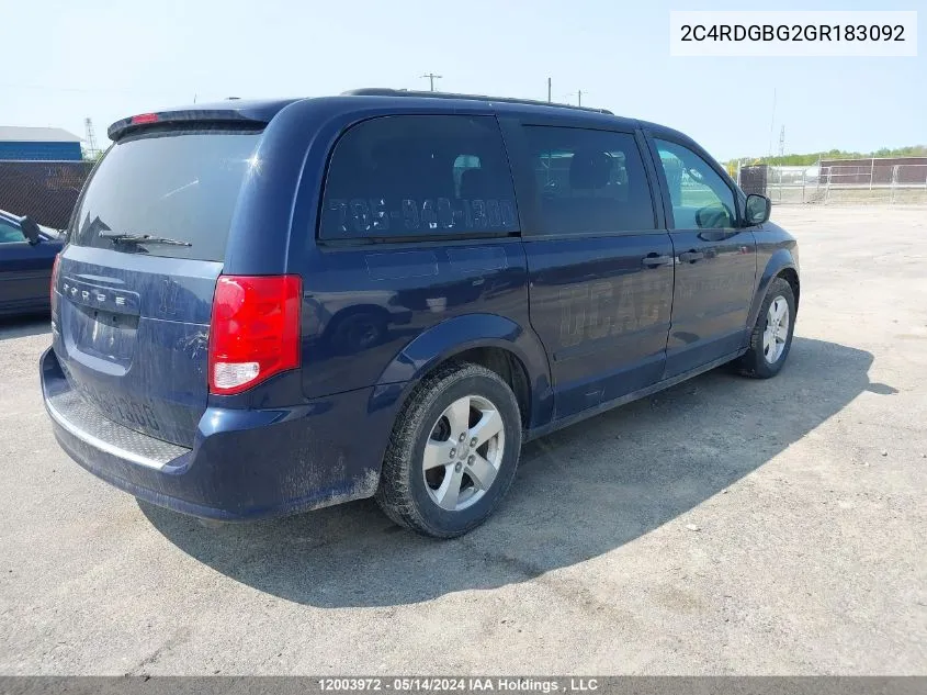 2C4RDGBG2GR183092 2016 Dodge Grand Caravan