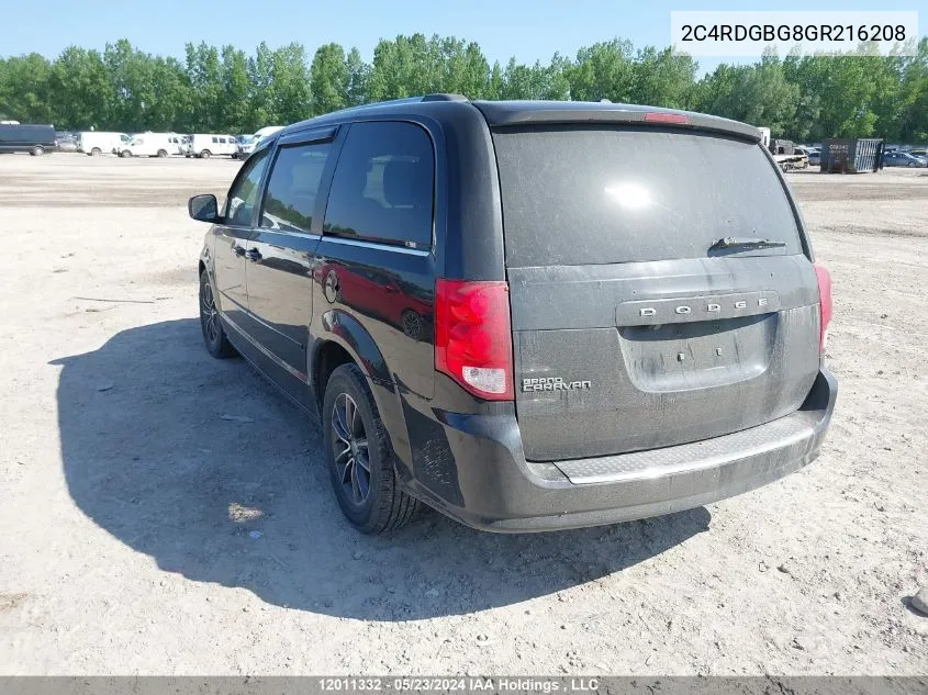 2C4RDGBG8GR216208 2016 Dodge Grand Caravan Se