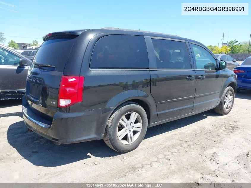 2C4RDGBG4GR398991 2016 Dodge Grand Caravan Se/Sxt