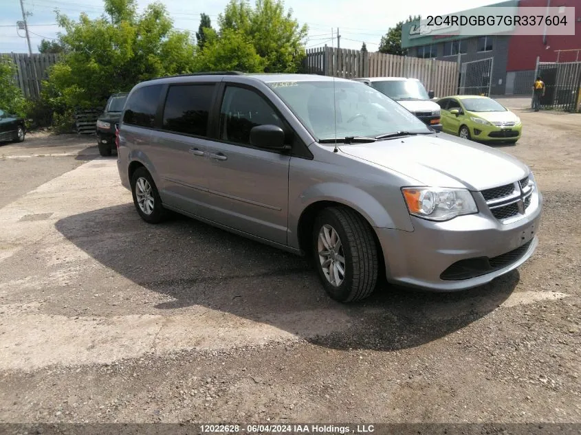 2016 Dodge Grand Caravan Se VIN: 2C4RDGBG7GR337604 Lot: 12022628