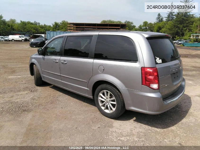 2016 Dodge Grand Caravan Se VIN: 2C4RDGBG7GR337604 Lot: 12022628