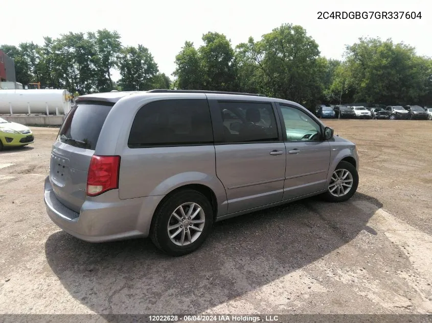 2016 Dodge Grand Caravan Se VIN: 2C4RDGBG7GR337604 Lot: 12022628